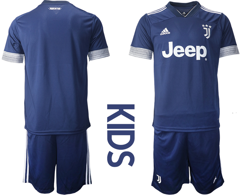 Youth 2020-2021 club Juventus away blue blank Soccer Jerseys->customized soccer jersey->Custom Jersey